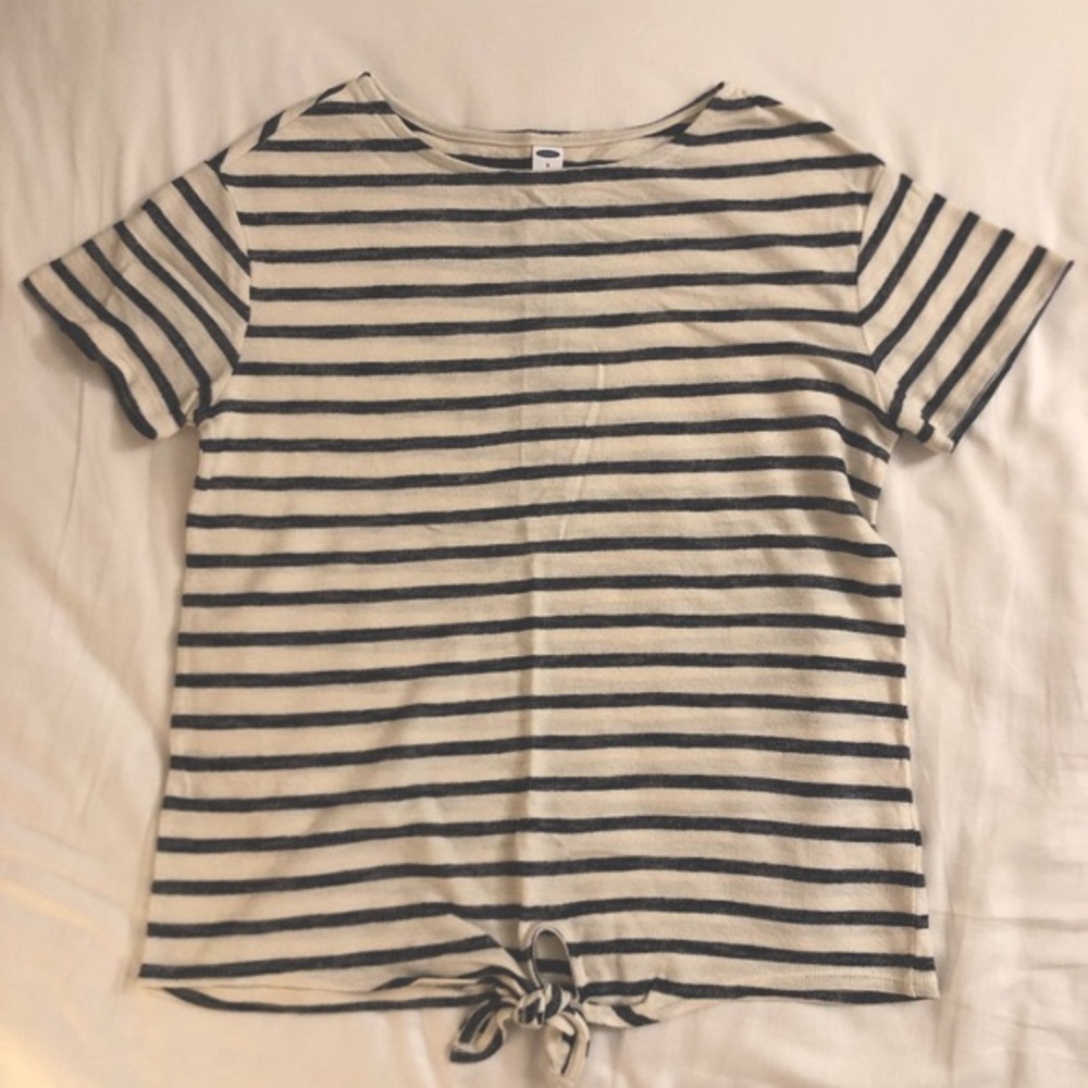 Old Navy Striped Tie Front T-Shirt